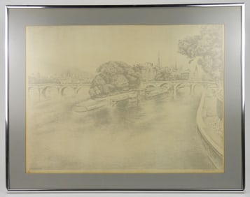 Wim Schuhmacher Parisian Landscape Lithograph