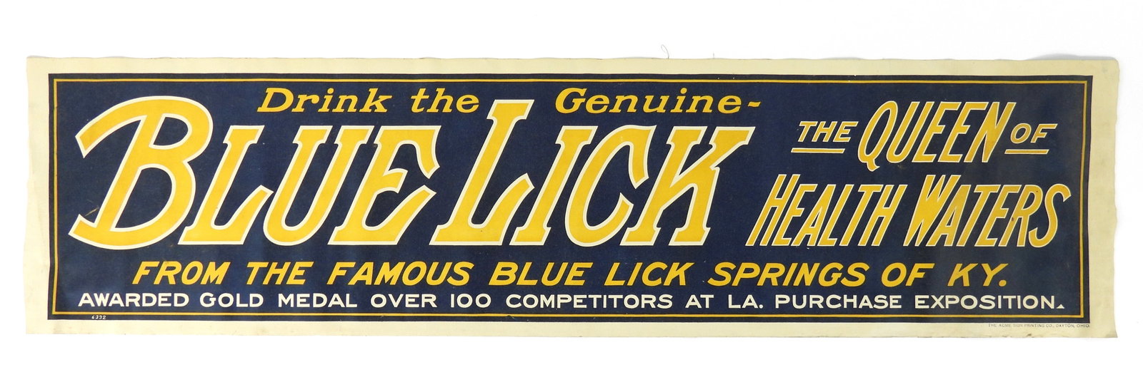 Genuine Blue Lick Advertising Linen Backed Banner (1 of 7)