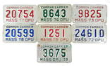 7PC 1970s Massachusetts License Plates
