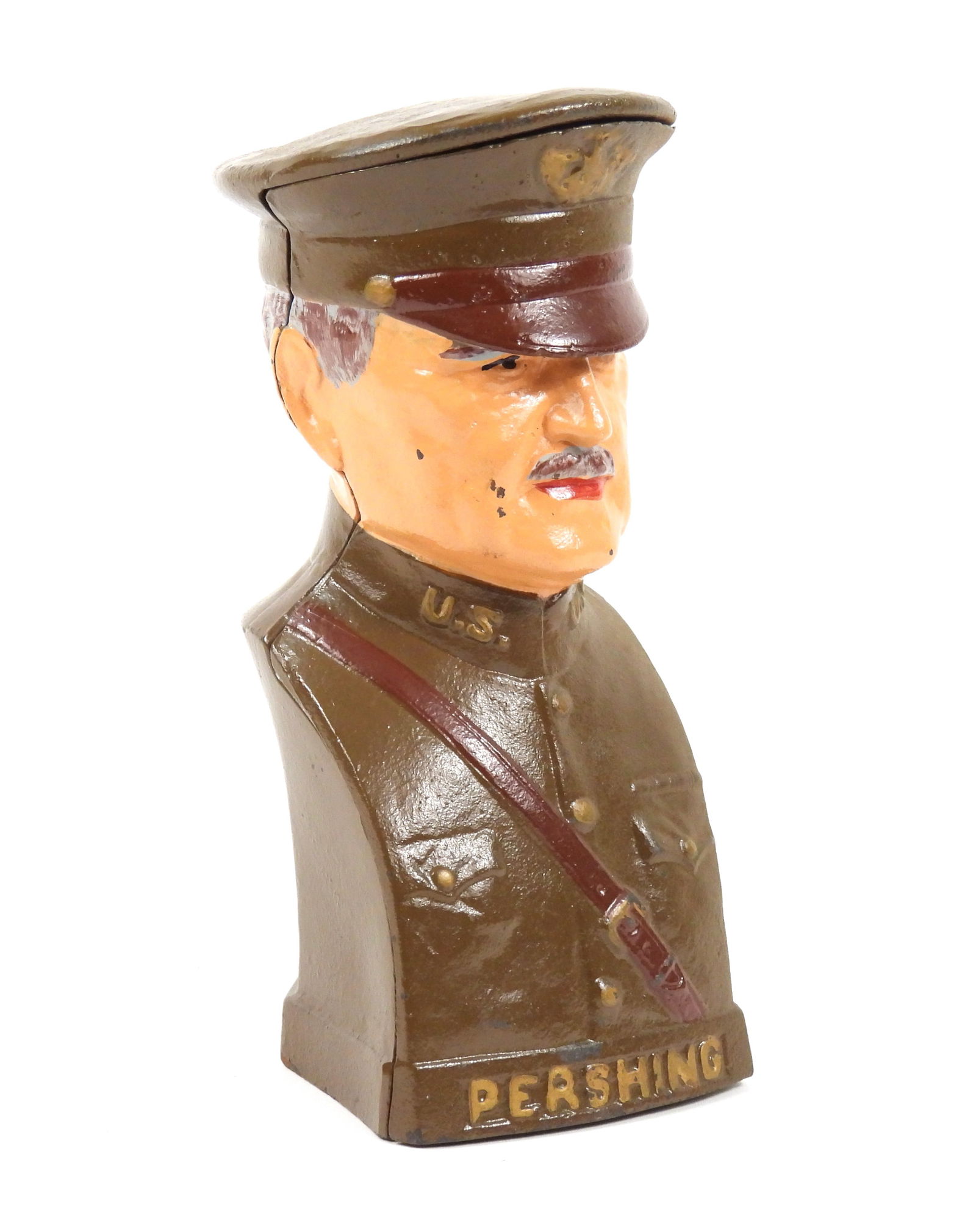 WWI Army General Pershing Cast Iron Bank (1 of 5)