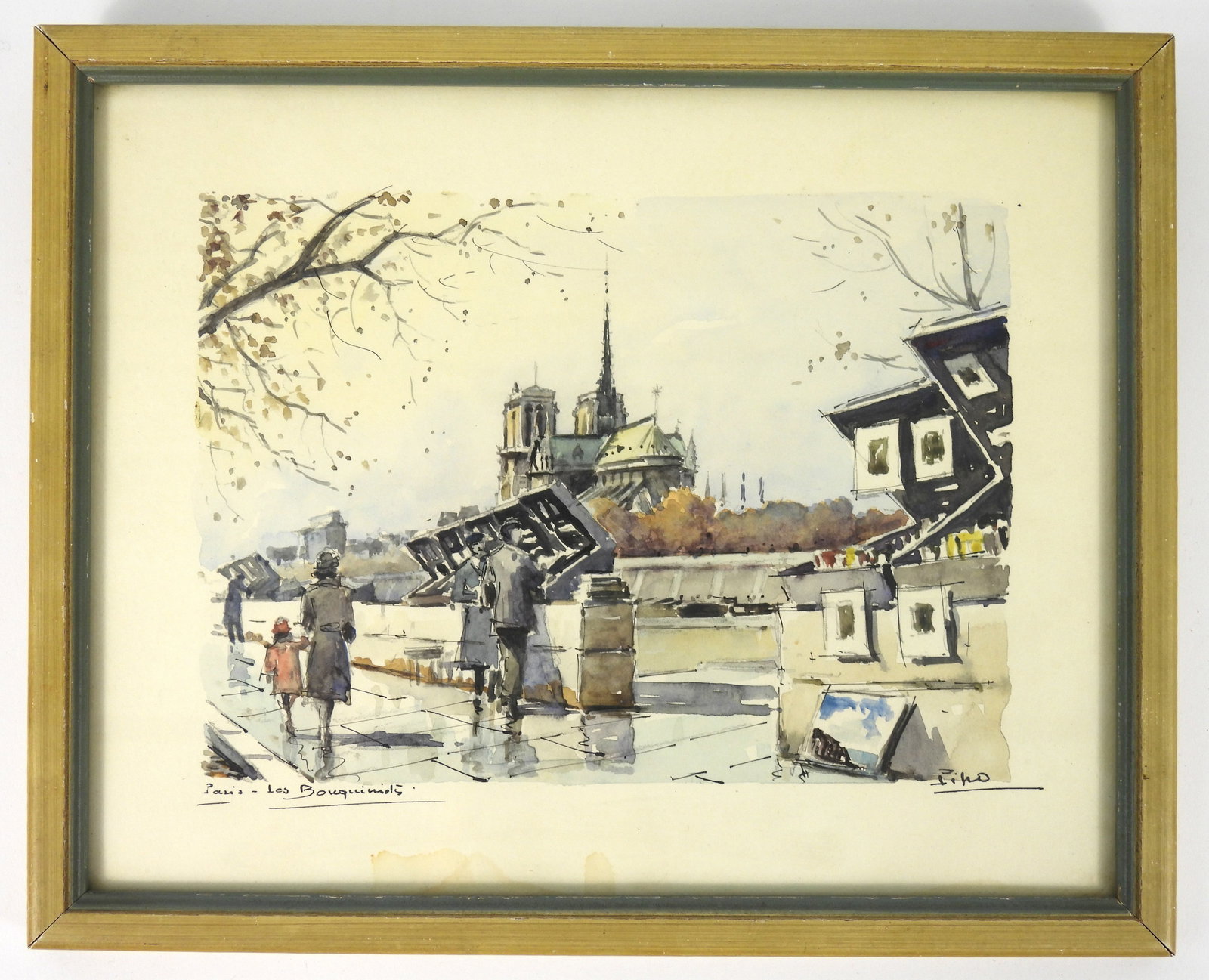 Pino Parisian Book Vendors Lithograph (1 of 4)