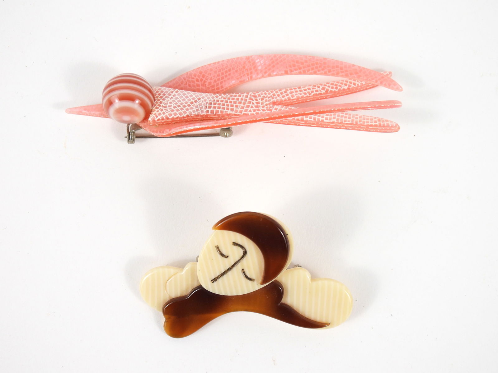 2PC Lea Stein Bird & Woman Brooches (1 of 6)