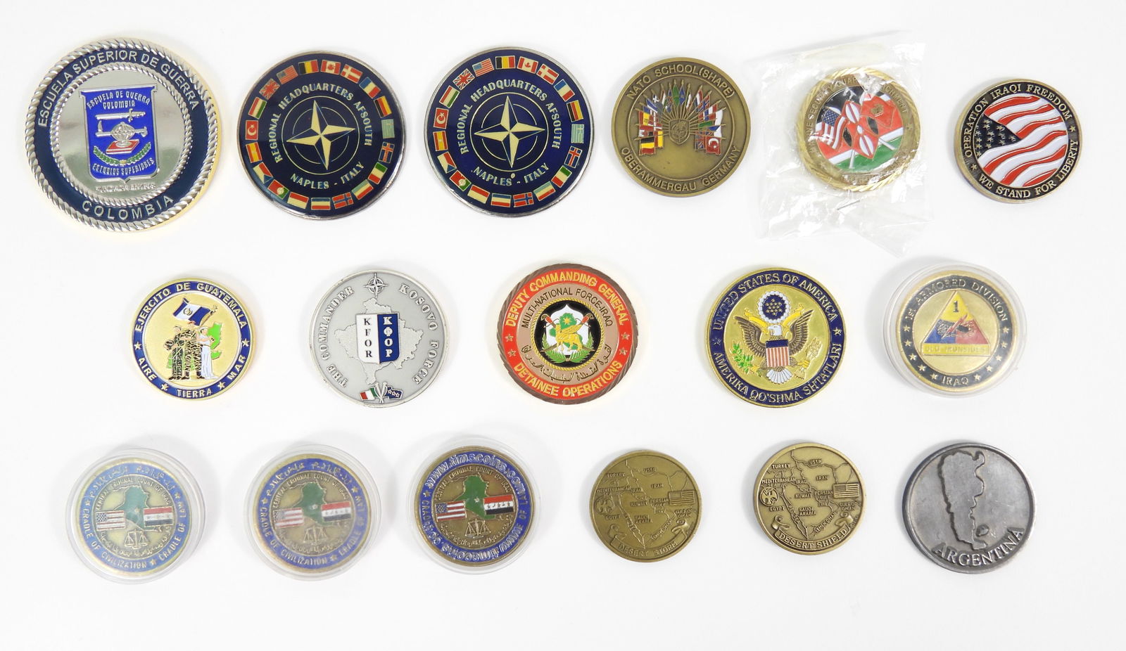 17PC  Military Foreign Operations Challenge Coins (1 of 7)