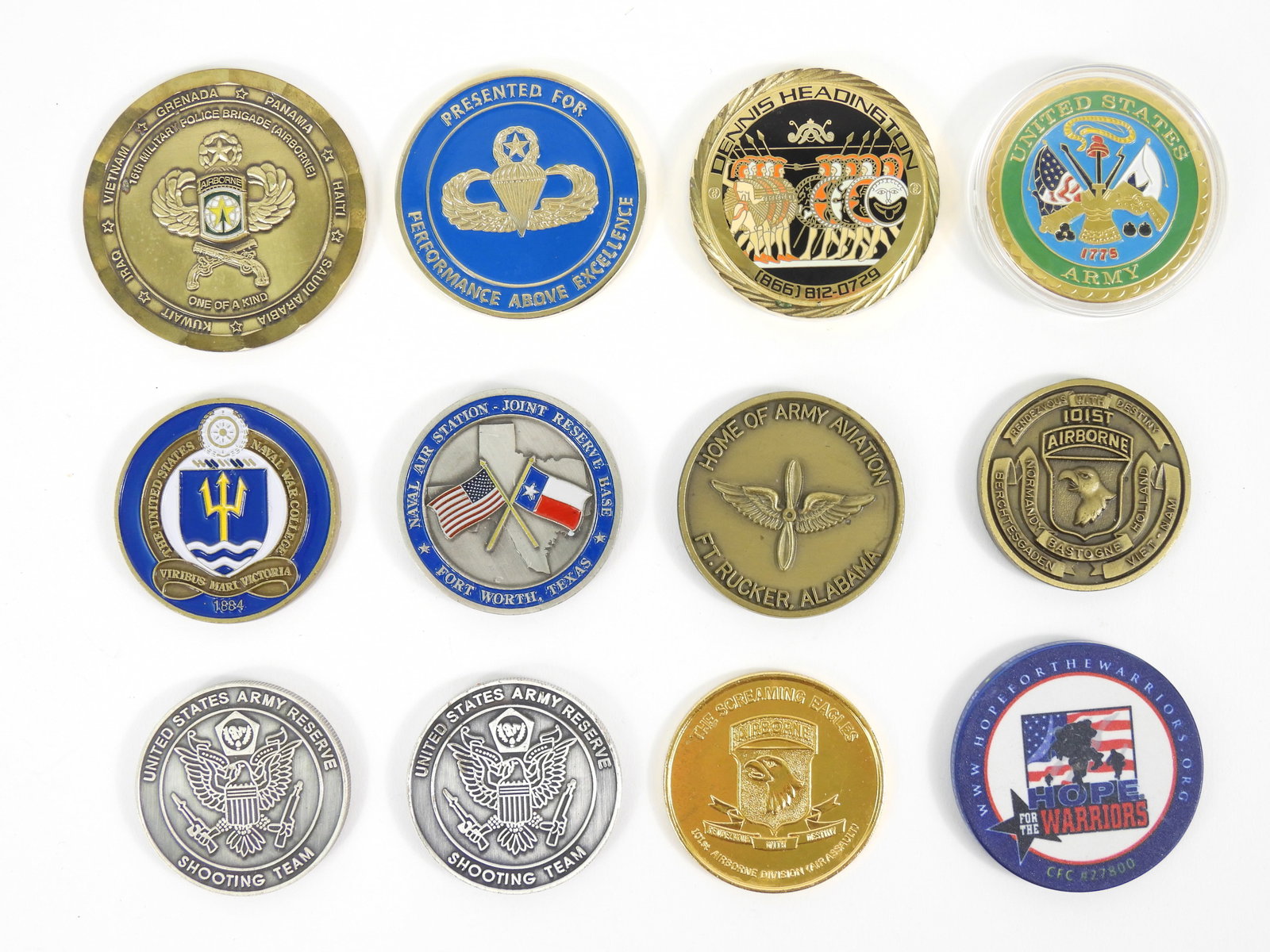 12PC Misc Military Branch Challenge Coins (1 of 7)