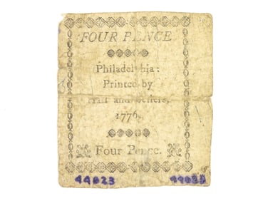 Pennsylvania 1776 Four Pence Money Note