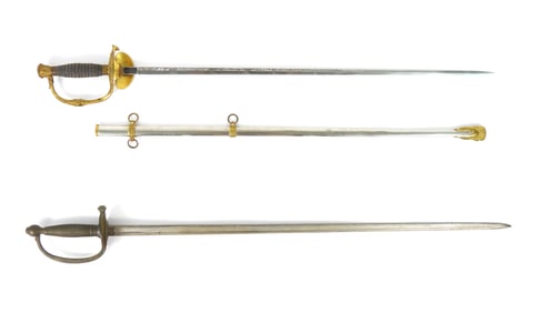 2PC 19C Military Officer Swords