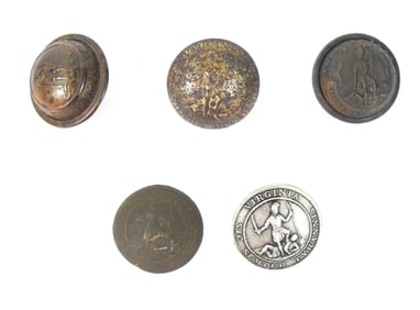 5PC Coat Size Virginia Buttons