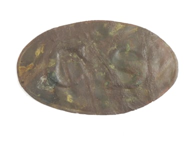 Dug Confederate Brass Egg-shaped CS Belt Plate