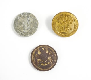 Two South Carolina and One Louisiana Buttons