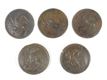 Five Dug U.S. Eagle Shoulder Belt Plates