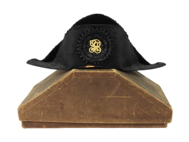 19C American Bicorne With Box