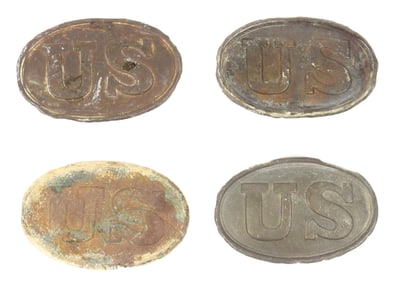 Four Dug U.S. Belt and Cartridge Box Plates