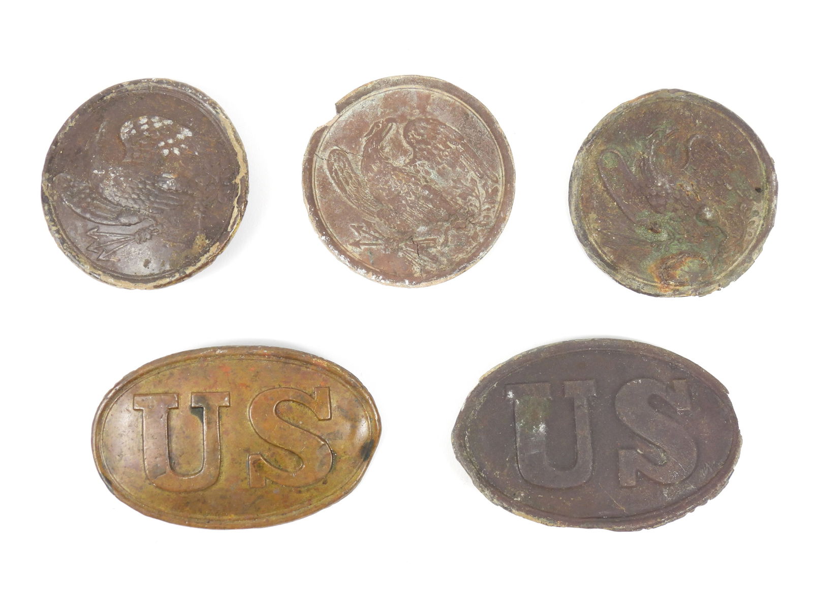 Five Dug Civil War Belt Plates (1 of 7)