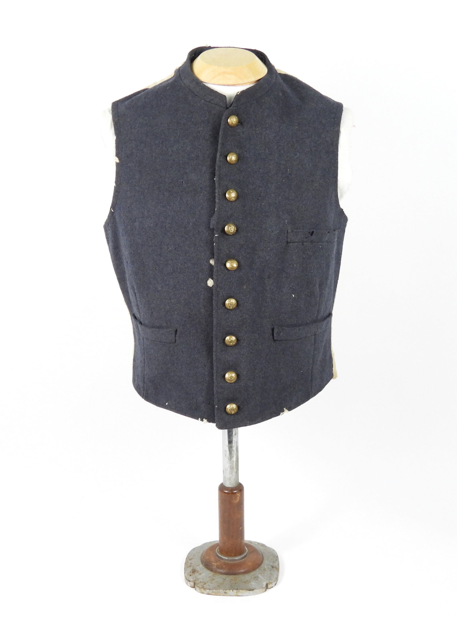 Civil War Era Blue Gray Kersey Vest (1 of 10)