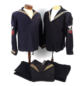 Three Sets of WWI U.S. Navy Wool Undress Uniforms