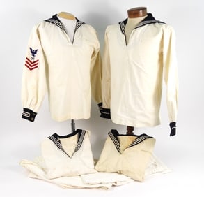 Group of WWI U.S. Navy White Undress Uniforms