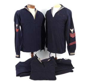 Three WWII Undress Blue Service Uniforms