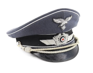 WWII German Luftwaffe Officer's Visor Cap