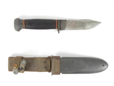 WWII U.S. Mark 1 Navy Fighting Knife & Sheath