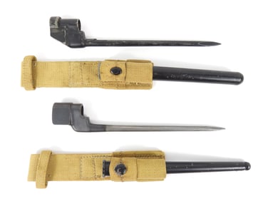 Two No. 4 MK Spike Bayonets w/ Scabbards