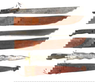Three WWII-Era Machetes With Sheaths