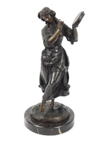Aft. Jean Louis Gregoire Musician Bronze Sculpture