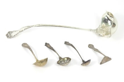 5PC Assorted Sterling Silver Serving Spoons