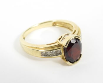 Lady's 10K Gold Tourmaline & Diamond Ring