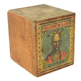 Globe Mills Ginger Labeled Wood Crate