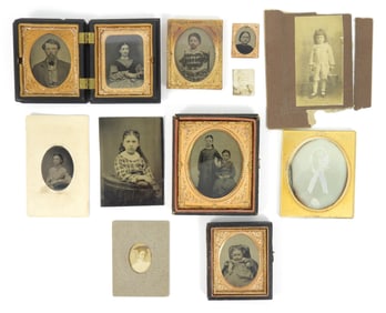 12PC 19C Women & Children Daguerreotypes & Photos
