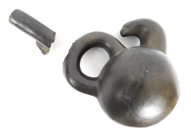 Pre Columbian Blackware Stirrup-Spout Bottle