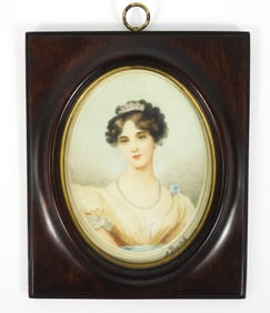 Portrait of a Young Woman Colored Lithograph