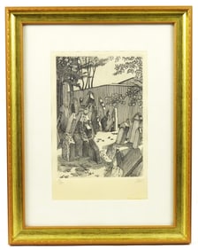 Modern Graveyard Landscape Etching