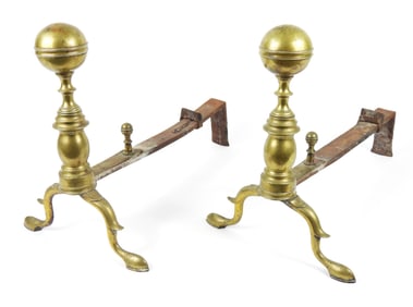 PR John Molineux Brass Andirons