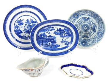 5PC Chinese Export & Other Porcelain Plates