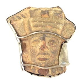 Pre-Columbian Terracotta Pottery Head Fragment