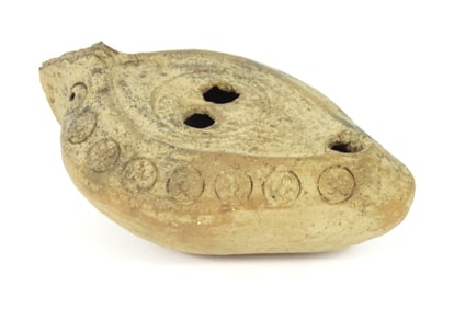 Roman Clay Frog Oil Lamp