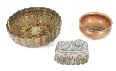 3PC Antique Copper Bowl & Molds
