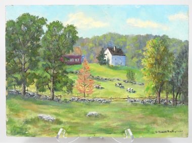 William Heffernan Pastoral Cows Landscape Painting