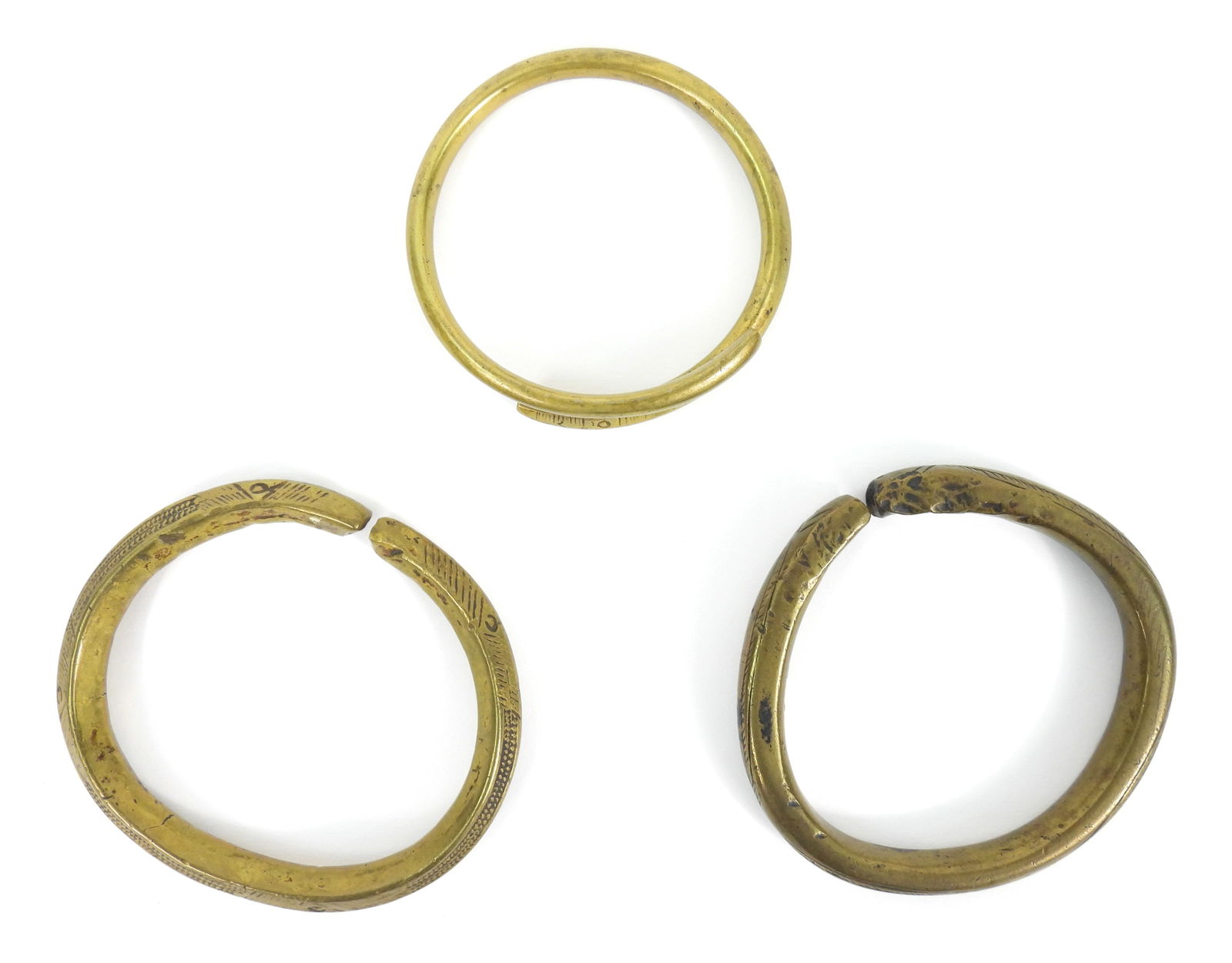 3PC Ethiopian Bronze Bangle Bracelets (1 of 7)