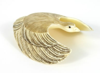 SM Chinese Carved Bone Bird Sculpture