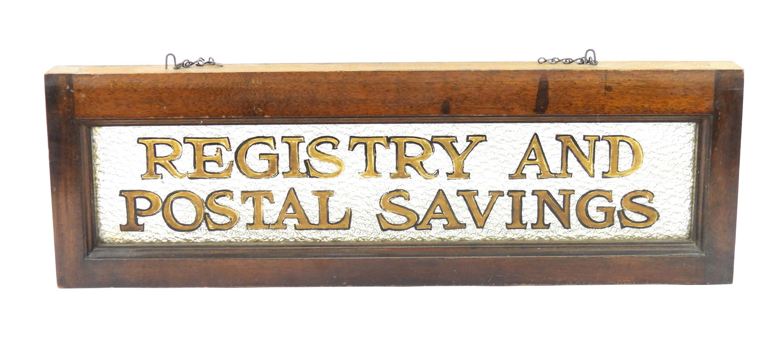 Registry & Postal Saving Painted Glass Sign (1 of 5)