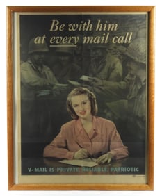 WWII Era V-Mail Advertising Poster