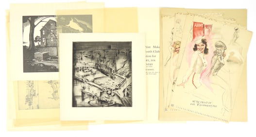 5PC 1936 Cleveland Print a Month Club Collection