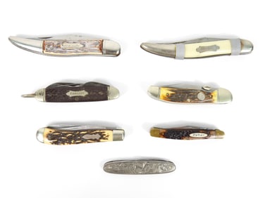 7PC Assorted Horn Handle Hunting Knives