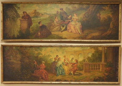 PR LG 19C Garden Scene Paintings