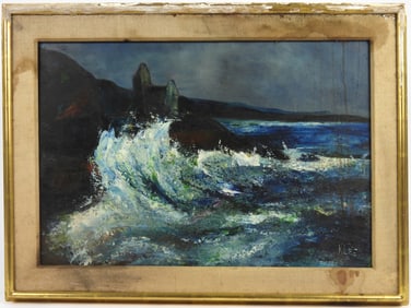 Raymond Klee Seaside Cliff Landscape Painting
