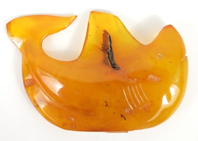 Polish Carved Amber Shark Sculpture