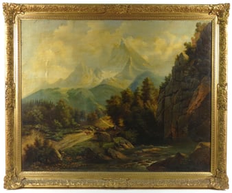 C. Carson Mountain Path Landscape Painting