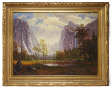Aft. Albert Bierstadt View of Yosemite Painting